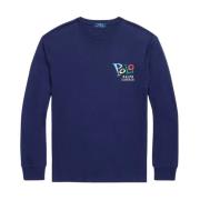 Ralph Lauren Jazz-tryckt jersey T-shirt med klassisk passform Blue, He...