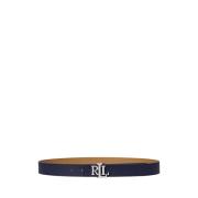 Ralph Lauren Vändbart Läderbälte Navy/Camel Blue, Dam