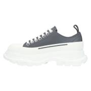 Alexander McQueen Laeder sneakers Gray, Dam