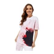 Alexander McQueen Anemontryck Dam T-shirt Vit Multicolor, Dam