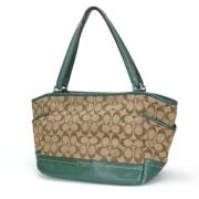 Coach Pre-owned Pre-owned Canvas axelremsvskor Green, Dam