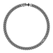 John Richmond Stål choker halsband med diamanter Gray, Dam