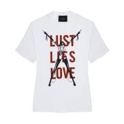 John Richmond T-shirt med varmtryckt tryck White, Herr