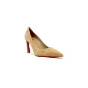 Christian Louboutin Brun Mocka Pumps Elegant Stil Brown, Dam