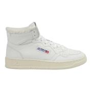 Autry Vita Shearling Mid-Top Sneakers White, Herr