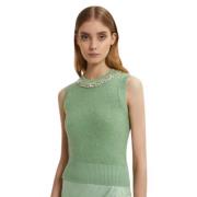 Ermanno Scervino Grön Juvelhalsväst Green, Dam