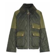 Barbour Quiltad jacka med patchwork design Green, Dam