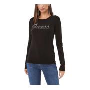 Guess Crew Neck Sweater Black, Dam