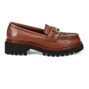 Calpierre Bruna Läderloafers för Kvinnor Brown, Dam