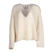 Semicouture Beige Cropped Mohair Cardigan Beige, Dam