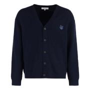 Maison Kitsuné Fox Front Ullblandning Kofta Blue, Herr