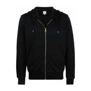 PS By Paul Smith Svart Zip Hoodie med Sidestripes Black, Herr