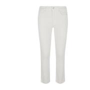 Mother Cream Puffs Flared Cropped Jeans Beige, Dam