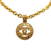 Chanel Vintage Pre-owned Metall halsband Yellow, Dam