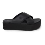 Calvin Klein Svart Cross Strap Platform Sandal Black, Dam