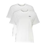 Fila Ikoniskt Logotyp T-Shirt Två Pack Vit White, Dam