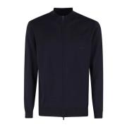 Hugo Boss Ull Full Zip Tröja Blue, Herr