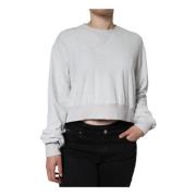 Dolce & Gabbana Vit Nylon Stretch Pullover Sweater White, Dam