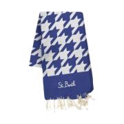 MC2 Saint Barth Bomull Strandhandduk Houndstooth Olika Färger Blue, Un...