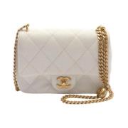 Chanel Vintage Pre-owned Laeder axelremsvskor White, Dam