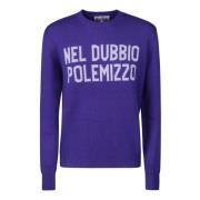 MC2 Saint Barth Ull Crewneck Tröja med Framlogo Purple, Dam