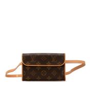 Louis Vuitton Vintage Pre-owned Laeder crossbodyvskor Brown, Dam