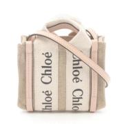 Chloé Pre-owned Pre-owned Canvas handvskor Beige, Dam