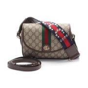 Gucci Vintage Pre-owned Laeder crossbodyvskor Beige, Dam