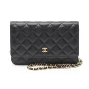 Chanel Vintage Pre-owned Laeder axelremsvskor Black, Dam