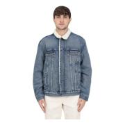 Levi's Denim Sherpa Jacka med Fuskpälskrage Blue, Herr