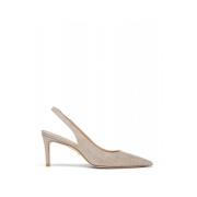 Stuart Weitzman Minimalistisk Slingback Pump Beige, Dam