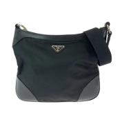 Prada Vintage Pre-owned Canvas crossbodyvskor Black, Dam