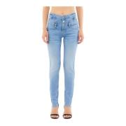 Liu Jo Skinny Jeans med Hög Midja och Snygga Detaljer Blue, Dam