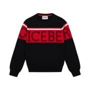 Iceberg Kids -Black long-sleeved crew-neck sweater Black, Herr