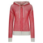 add Cardigan I Dubbelsidig Ribb Red, Dam