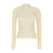 Courrèges Ivory Bomullsblandning Tröja Beige, Dam