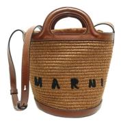 Marni Pre-owned Pre-owned Tyg axelremsvskor Brown, Dam