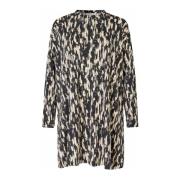 Masai Abstrakt Print Oversized Tunika Svart Multicolor, Dam