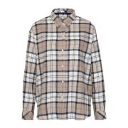 Barbour Tartan Bomull Klassisk Skjorta Beige, Dam