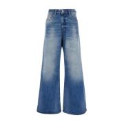 Diesel Ljusblå Hög Midja Wide Leg Jeans Blue, Dam