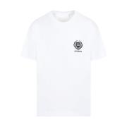 Givenchy Vit Bomull T-shirt med Svart Logotyp White, Herr