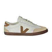 Veja Lädersneakers med mockadetaljer White, Dam