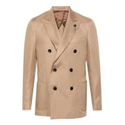 Lardini Beige Twill Weave Special Blazer Beige, Herr