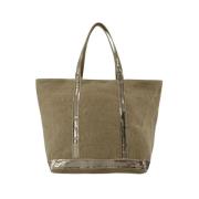 Vanessa Bruno Khaki Shopper Väska med Läderfoder Green, Dam