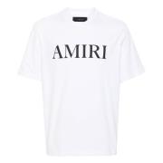 Amiri Vit Logotyp Bomull T-shirt White, Herr