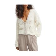 Liu Jo Vit Trendy Cardigan Sweater White, Dam