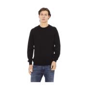 Baldinini Trendig Rund Hals Monogram Topp Black, Herr