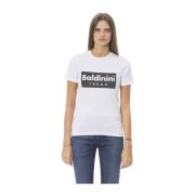 Baldinini Trendig T-shirt med fronttryck White, Dam