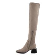 Cesare Gaspari Suede Chic Over-the-Knee Boots - Beige Beige, Dam