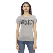 Trussardi Avslappnad T-shirt med korta ärmar Gray, Dam